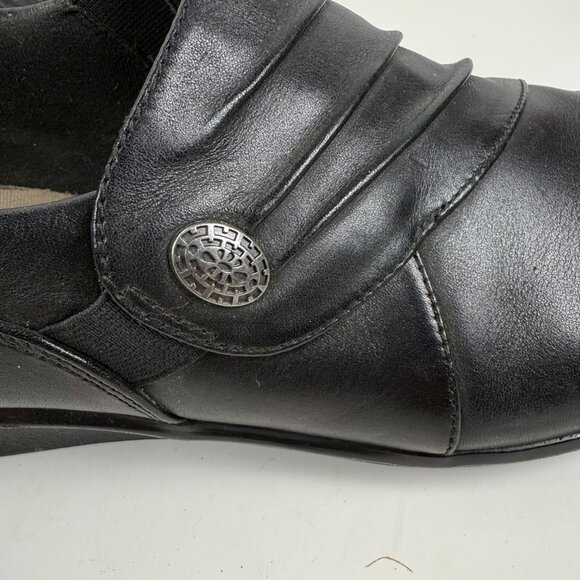 Clarks Collection Women's 8.5 M Hope Roxanne Slip On Comfort Loafer Black - Picture 7 of 12